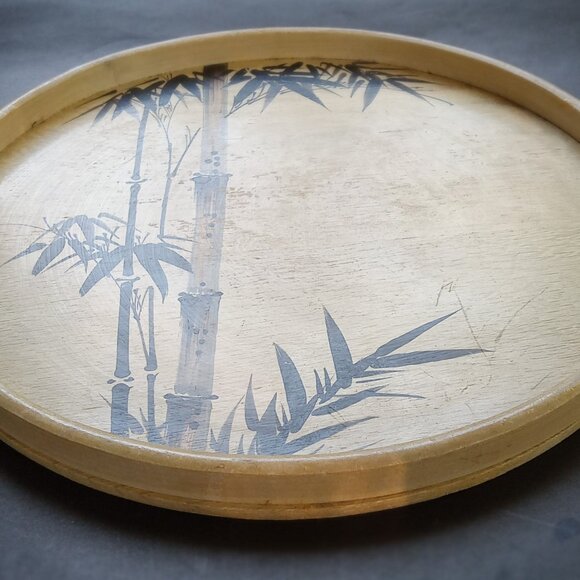 Round Tray Bamboo Motif Made in Japan Zen Style - Picture 9 of 9